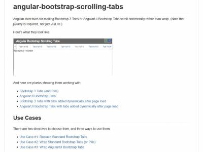 Angular Bootstrap Scrolling Tabs