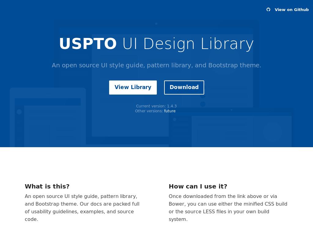 USPTO UI Design Library - Дизайн
