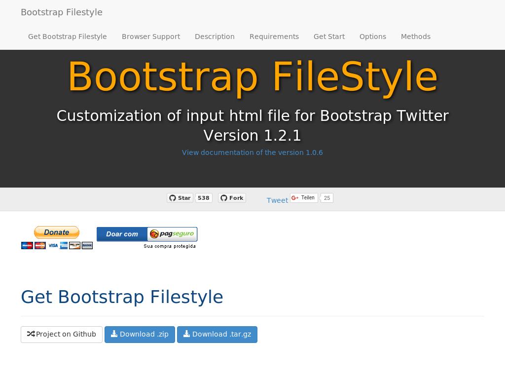 Изменение дизайна для input кнопок type="file" фреймворка Bootstrap, предлагается несколько вариантов стилей, лёгкий плагин с простым использованием.